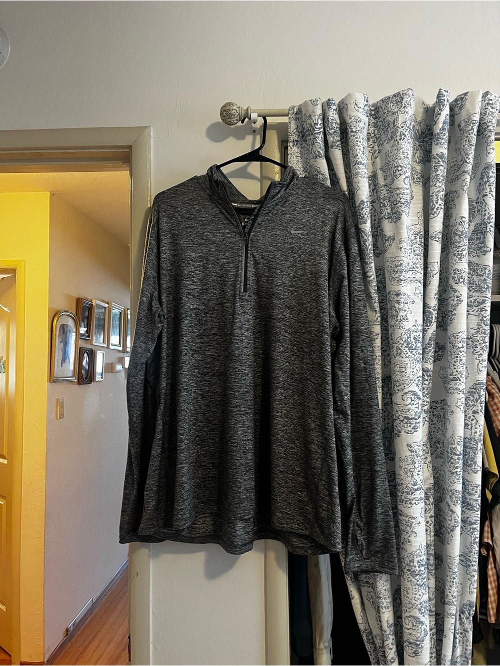 Women’s Nike  Heather Charcoal Quarter-Zip Pullover Hoodie